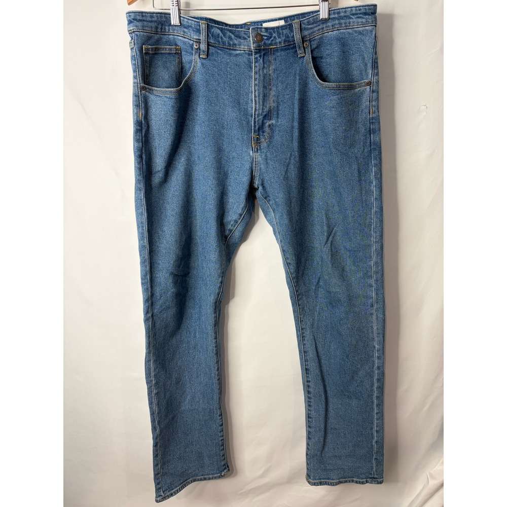 Katin Jacobs 71 Slim Straight Jeans Mens 38x32 Medium Wash Blue Denim Pants